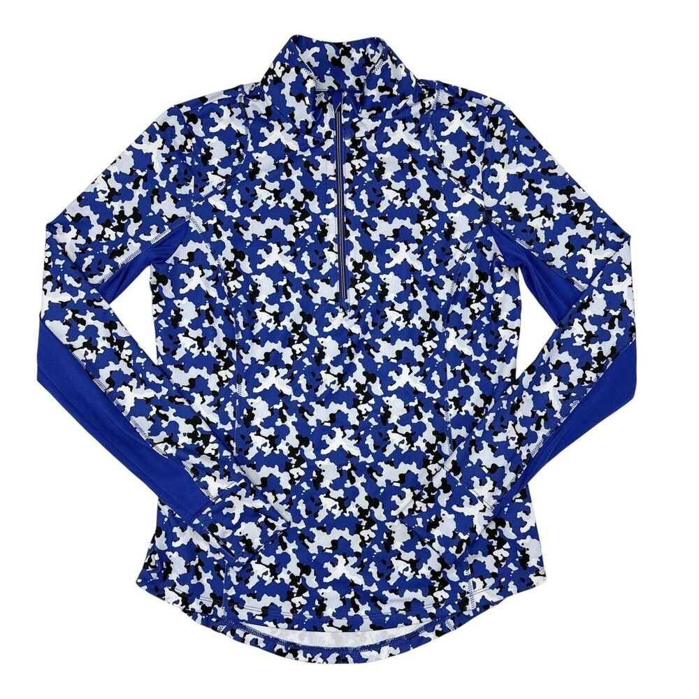 Zero Restriction Golf Pullover Top Womens Size Small Blue Camouflage Performance